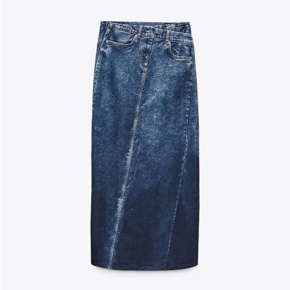 Zara Dresses & Skirts - ZARA DENIM-LOOK SKIRT